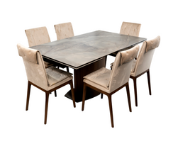 BASILIO Dining Set: table + 6 chairs