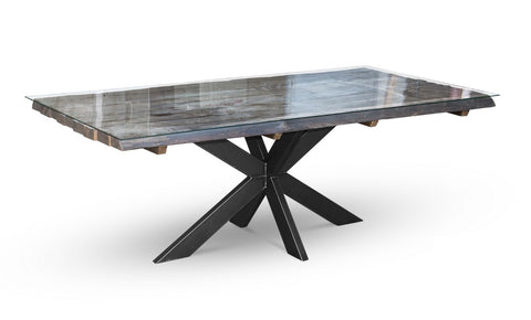 Solid Wood Dining Table ADLER-GLASS