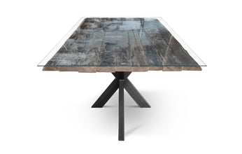 Solid Wood Dining Table ADLER-GLASS