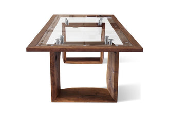 Glass top Solid Wood Dining Table WORG-XO