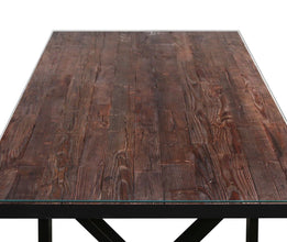 Glass top Solid Wood Dining Table TISKAN